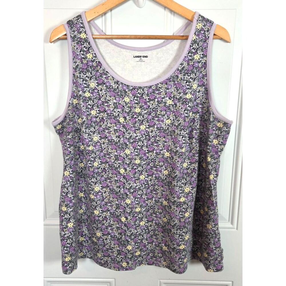 Lands' End Womens Plus Size Floral Tank Top Size 3X
